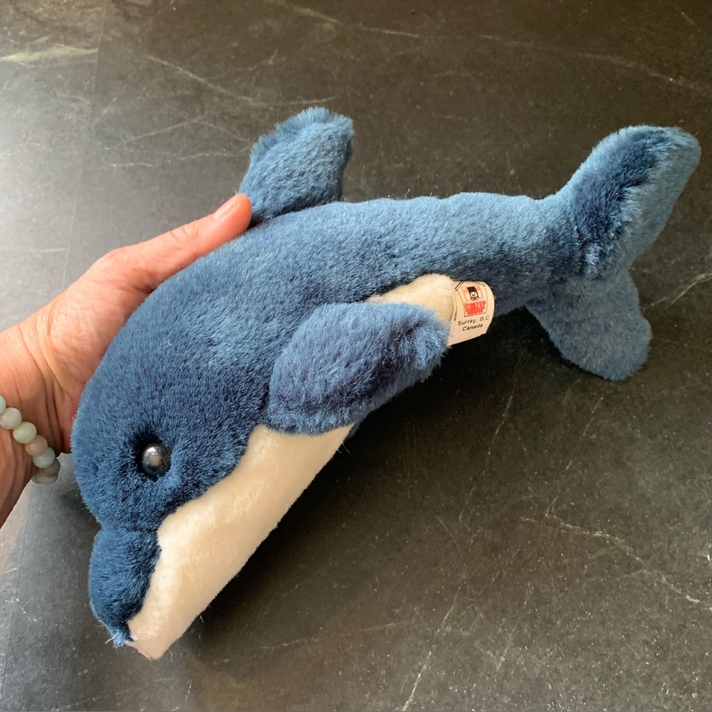 STUFFED ANIMAL HOUSE |  Plush Blue & White Dolphin